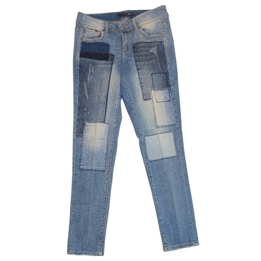 DENIM 24/7 Blue Patchwork Jeans Sz 12W